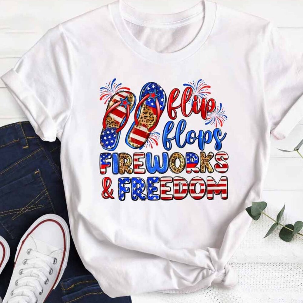 Sandals Fireworks & Freedom Shirt, Happy 4th Of July Shirt, Funny Tees